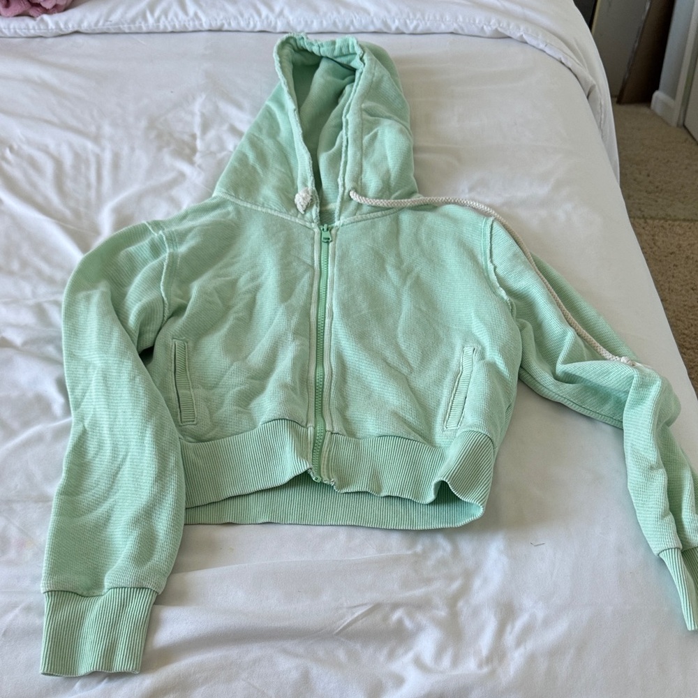 American Eagle Outfitters Mint Green Hoodie Cardigan